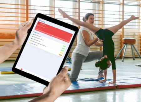 GIrl Practicing Gymnastics