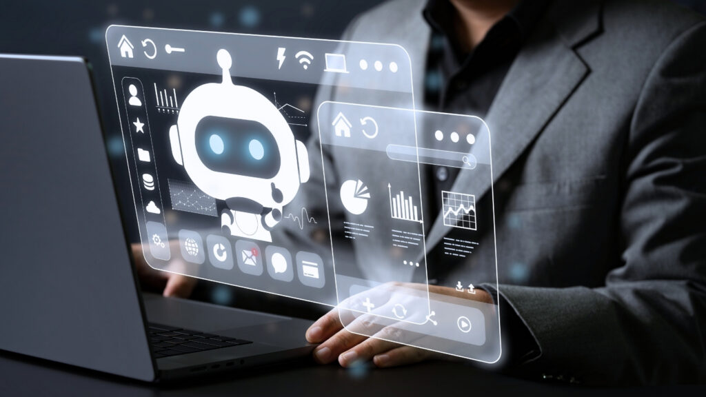 Businessman using AI Chatbox