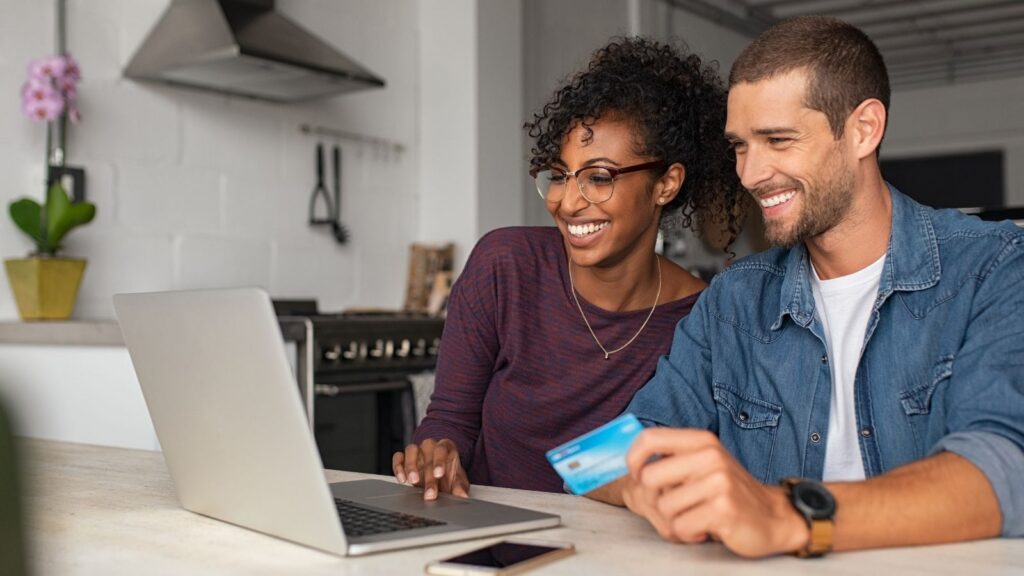 Happy parents Making Online Payment